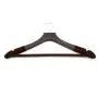 Custom Flat Hook Non Slip Velvet Coated Shoulder Wooden Suit Coat Clothing hangers with Stainless Hook