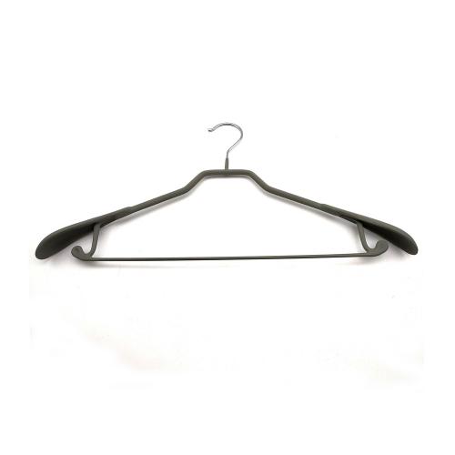 Hot selling High end clothing store dipped plastic clothes hanger dry and wet metal coat hanger with sand surface feeling Hot selling High end clothing store dipped plastic clothes hanger dry and wet metal coat hanger with sand surface feeling