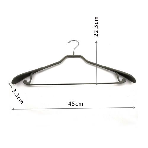 Hot selling High end clothing store dipped plastic clothes hanger dry and wet metal coat hanger with sand surface feeling Hot selling High end clothing store dipped plastic clothes hanger dry and wet metal coat hanger with sand surface feeling