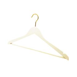 Factory sales white delicate gold hook wooden coat hanger