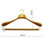 High End Home North European Ash Hanger Ash  Wooden Coat Hangers, Suit Hanger, Jacket Hanger, Clothes hangers with Velvet Pant Bar Natural Color Smooth Finish (17.32''Lx2.36''W)