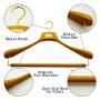 High End Home North European Ash Hanger Ash  Wooden Coat Hangers, Suit Hanger, Jacket Hanger, Clothes hangers with Velvet Pant Bar Natural Color Smooth Finish (17.32''Lx2.36''W)