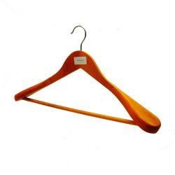 B&C Home Goods Set of 6 Luxury Wooden Hangers - Extra Wide Wood Coat Suit Hangers with Velvet Bar for Coats Clothes and Pants - Wide Shoulder