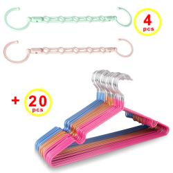 Windproof 5 Hole Magic Coat Clothes Hanger Sets Multifunction Holder Clothes Hanging Organizer Folding Rotating Coat Storage Rack for dormitory, students' hostel,Dormitories,Residence Hall, Hotel, Motel