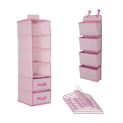 Children Complete Nursery Organization 12-Piece Set, Barely Pink