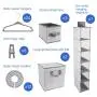 Nursery Organizer and Storage Closet Set (50 Pieces), Chevron Pattern Hanger, Grey and White