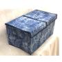new customized LINEN storage bins portable fabric double foldable storage boxes with handle 