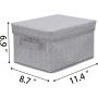 Storage Bins for Closet with Lids and Handles, Rectangle Storage Box, Fabric Storage Baskets Containers, Gray, Medium, small, medium, large for one set