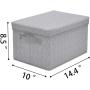 Storage Bins for Closet with Lids and Handles, Rectangle Storage Box, Fabric Storage Baskets Containers, Gray, Medium, small, medium, large for one set
