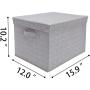 Storage Bins for Closet with Lids and Handles, Rectangle Storage Box, Fabric Storage Baskets Containers, Gray, Medium, small, medium, large for one set