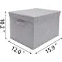 Storage Bins for Closet with Lids and Handles, Rectangle Storage Box, Fabric Storage Baskets Containers, Gray, Medium, small, medium, large for one set Storage Bins for Closet with Lids and Handles, Rectangle Storage Box, Fabric Storage Baskets Containers, Gray, Medium, small, medium, large for one set