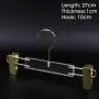 Children kids Clothing store hanger wedding dress hanger pants clip dress transparent crystal seamless clothes hanging high-grade acrylic pants rack,length 27cm thickness 1cm golden hook golden clip Children kids Clothing store hanger wedding dress hanger pants clip dress transparent crystal seamless clothes hanging high-grade acrylic pants rack,length 27cm thickness 1cm golden hook golden clip