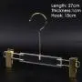 children kids Clothing store hanger wedding dress hanger pants clip dress transparent crystal seamless clothes hanging high-grade acrylic pants rack,length 27cm thickness 1cm golden hook golden clip children kids Clothing store hanger wedding dress hanger pants clip dress transparent crystal seamless clothes hanging high-grade acrylic pants rack,length 27cm thickness 1cm golden hook golden clip