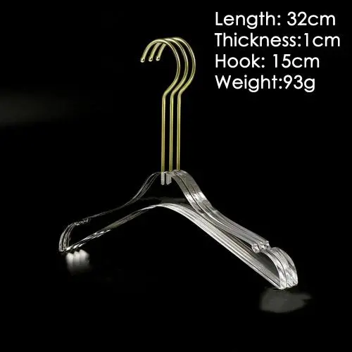 Children kids Acrylic clothing store hanger kids clothing clothes rack seamless high-end transparent crystal customized hangers length 32cm thickness 1cm Children kids Acrylic clothing store hanger kids clothing clothes rack seamless high-end transparent crystal customized hangers length 32cm thickness 1cm