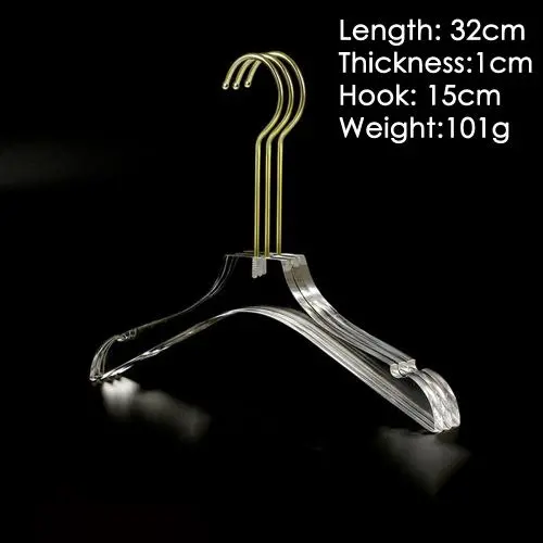 Children kids Acrylic clothing store hanger kids clothing clothes rack seamless high-end transparent crystal customized hangers length 32cm thickness 1cm Children kids Acrylic clothing store hanger kids clothing clothes rack seamless high-end transparent crystal customized hangers length 32cm thickness 1cm