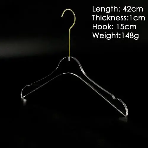 Gentlemen Acrylic clothing store hanger men's clothing clothes rack seamless high-end transparent crystal customized hangers length 42cm thickness 1cm Gentlemen Acrylic clothing store hanger men's clothing clothes rack seamless high-end transparent crystal customized hangers length 42cm thickness 1cm