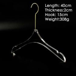 lady Acrylic clothing store hanger women's  clothing clothes rack seamless high-end transparent crystal customized hangers length 40cm thickness 2cm