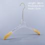 Acrylic hanger clothing store non-slip crystal transparent seamless clothes hang high-end wedding dress custom LOGO hanger ,length 38cm, thickness 2cm golden hook Acrylic hanger clothing store non-slip crystal transparent seamless clothes hang high-end wedding dress custom LOGO hanger ,length 38cm, thickness 2cm golden hook
