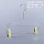 Acrylic hanger clothing store non-slip crystal transparent seamless clothes hang high-end wedding dress custom LOGO hanger ,length 33cm, thickness 1cm golden hook golden clip Acrylic hanger clothing store non-slip crystal transparent seamless clothes hang high-end wedding dress custom LOGO hanger ,length 33cm, thickness 1cm golden hook golden clip