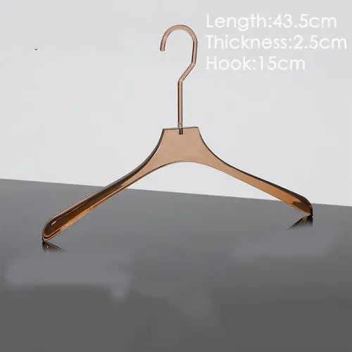Customized transparent brown crystal hanger high-end clothing brand wedding shop acrylic clothes hanging seamless pants clip hanging support Customized transparent brown crystal hanger high-end clothing brand wedding shop acrylic clothes hanging seamless pants clip hanging support