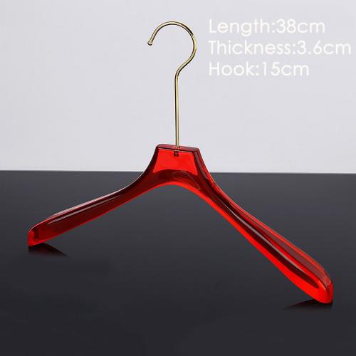 High-end clothing hanger Customized red transparent acrylic hanger Adult wedding dress transparent crystal hanger