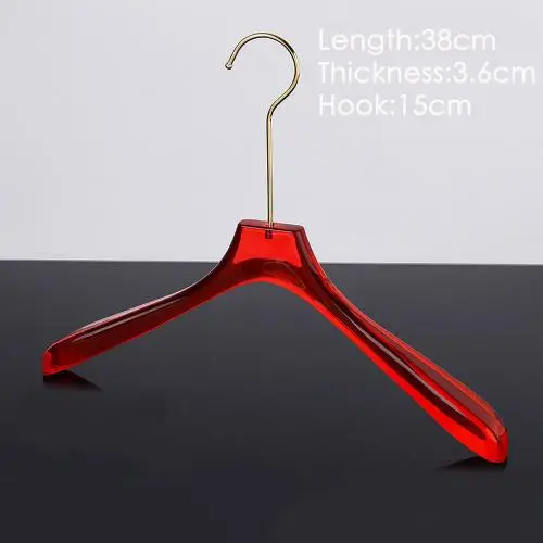High-end clothing hanger Customized red transparent acrylic hanger Adult wedding dress transparent crystal hanger High-end clothing hanger Customized red transparent acrylic hanger Adult wedding dress transparent crystal hanger