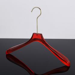 High-end clothing hanger Customized red transparent acrylic hanger Adult wedding dress transparent crystal hanger