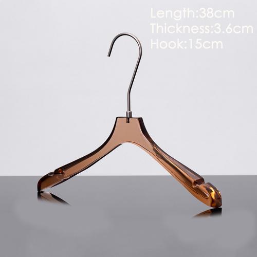 New tea transparent color crystal hanger seamless and transparent clothing store clothing men and women clothing display hangers