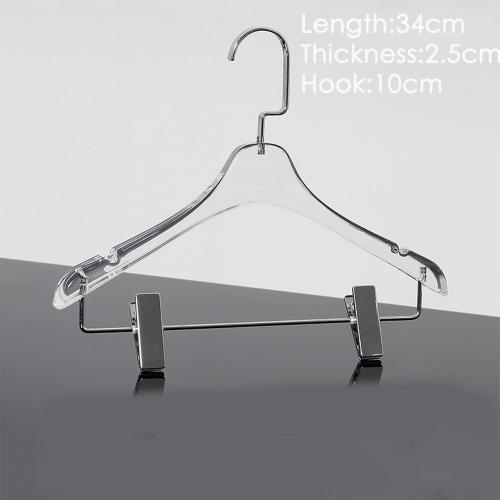 Plastic hardware transparent acrylic hanger children's clothing plexiglass display stand high-end crystal clothing hanger wholesale