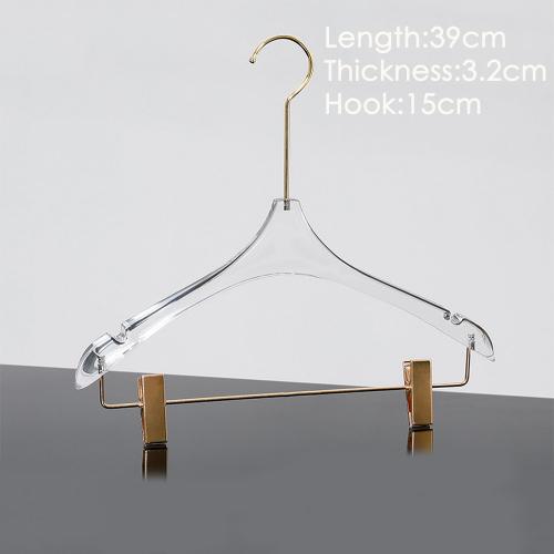Factory direct sale crystal transparent clothing hanger acrylic transparent color hanger with clip can be customized Factory direct sale crystal transparent clothing hanger acrylic transparent color hanger with clip can be customized