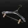 Factory direct sale crystal transparent clothing hanger acrylic transparent color hanger with clip can be customized
