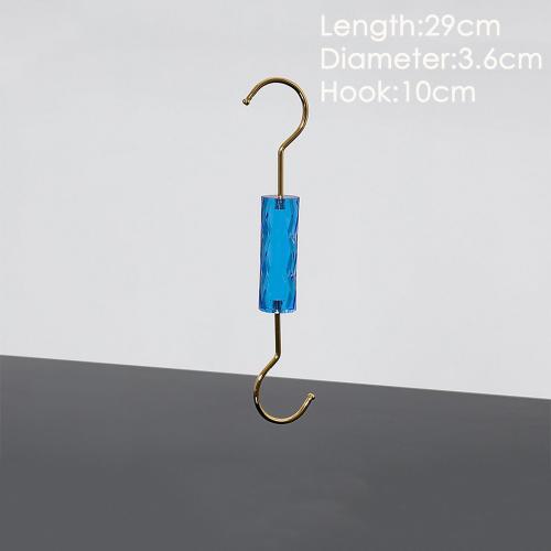 Factory wholesale custom acrylic hanger blue crystal transparent double head transparent crystal jewelry display rack hanger