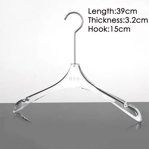 Transparent acrylic crystal hanger plexiglass display stand high-end clothing hanger crystal transparent clothing support Transparent acrylic crystal hanger plexiglass display stand high-end clothing hanger crystal transparent clothing support