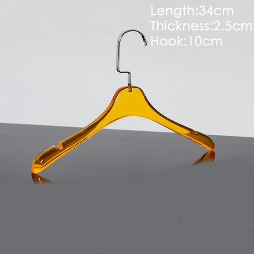 Transparent yellow acrylic crystal hanger plastic transparent hanger children clothes clothes hanger wholesale custom