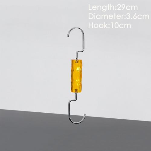 Factory customized multi-purpose transparent yellow S-shaped double-headed hook crystal S hook creative hanger coat hook wholesale