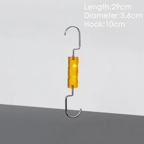 Factory customized multi-purpose transparent yellow S-shaped double-headed hook crystal S hook creative hanger coat hook wholesale Factory customized multi-purpose transparent yellow S-shaped double-headed hook crystal S hook creative hanger coat hook wholesale