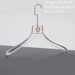 Transparent acrylic crystal high neck hanger plexiglass garment hanger acrylic seamless high-end hanger