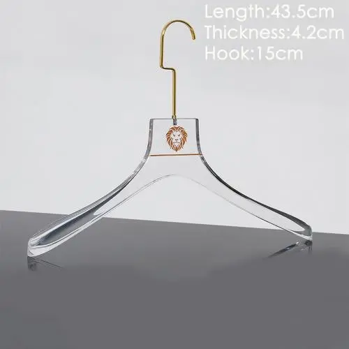 Transparent acrylic crystal high neck hanger plexiglass garment hanger acrylic seamless high-end hanger Transparent acrylic crystal high neck hanger plexiglass garment hanger acrylic seamless high-end hanger