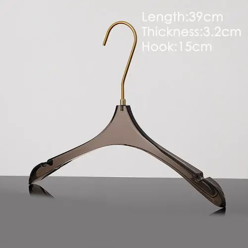 Transparent black clothing store crystal acrylic hanger women's dress bridal shop seamless clothes hanging plexiglass rack wholesale Transparent black clothing store crystal acrylic hanger women's dress bridal shop seamless clothes hanging plexiglass rack wholesale