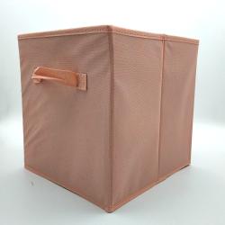 large capacity collapsible non woven cardboard drawer storage boxes with grommet non woven fabric Pink Storage Box