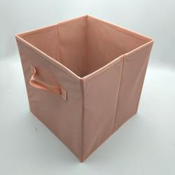 large capacity collapsible non woven cardboard drawer storage boxes with grommet non woven fabric Pink Storage Box