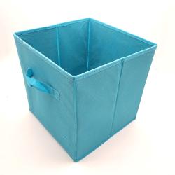 large capacity collapsible non woven cardboard drawer storage boxes with grommet non woven fabric Blue Storage Box