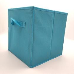 large capacity collapsible non woven cardboard drawer storage boxes with grommet non woven fabric Blue Storage Box