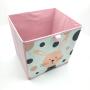 large capacity collapsible non woven cardboard drawer storage boxes with grommet non woven fabric Carton Picture Cat Pink Storage Boxes for children kid