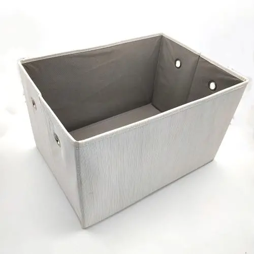 Premium large capacity collapsible non woven cardboard drawer storage boxes with grommet non woven fabric Grey Storage Box Premium large capacity collapsible non woven cardboard drawer storage boxes with grommet non woven fabric Grey Storage Box
