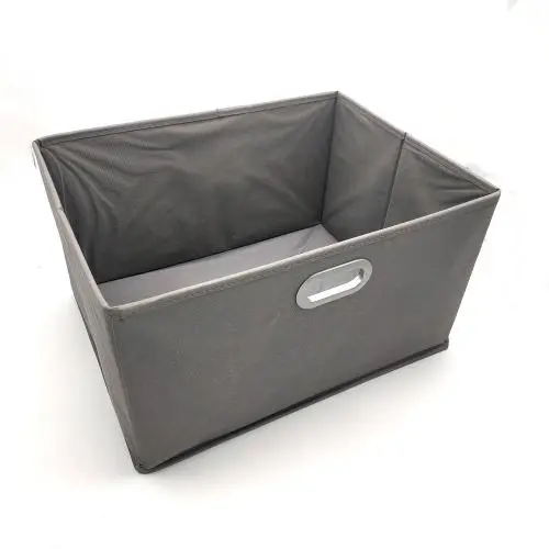 Premium large capacity collapsible non woven cardboard drawer storage boxes with grommet non woven fabric Grey Storage Box Premium large capacity collapsible non woven cardboard drawer storage boxes with grommet non woven fabric Grey Storage Box