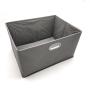 Premium large capacity collapsible non woven cardboard drawer storage boxes with grommet non woven fabric Grey Storage Box