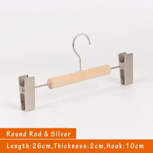 Unfinished Natural Solid Wooden Clothes Hangers Wood Pants Skirt Hanger with Stainless Steel Clips and Bar - 360°Stronger Rotatable Hook,26cm 2cm thickness kid Pants hanger, 1packs Unfinished Natural Solid Wooden Clothes Hangers Wood Pants Skirt Hanger with Stainless Steel Clips and Bar - 360°Stronger Rotatable Hook,26cm 2cm thickness kid Pants hanger, 1packs