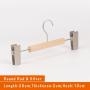 Unfinished Natural Solid Wooden Clothes Hangers Wood Pants Skirt Hanger with Stainless Steel Clips and Bar - 360°Stronger Rotatable Hook,26cm 2cm thickness kid Pants hanger, 1packs