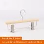 Unfinished Natural Solid Wooden Clothes Hangers Wood Pants Skirt Hanger with Stainless Steel Clips and Bar - 360°Stronger Rotatable Hook,26cm 2cm thickness kid Pants hanger, 1packs
